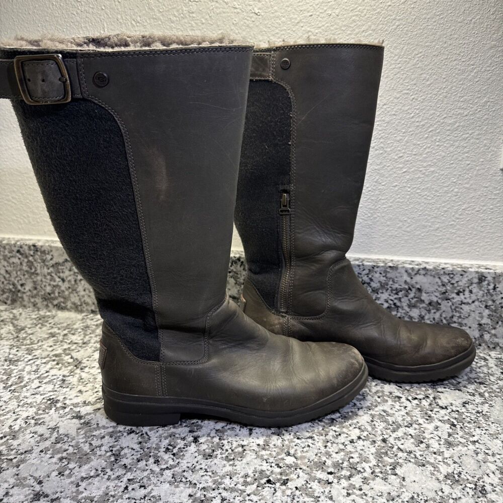 UGG Waterproof Tall Women’s Riding boots Grey US 8 1-2 Day Shipping !